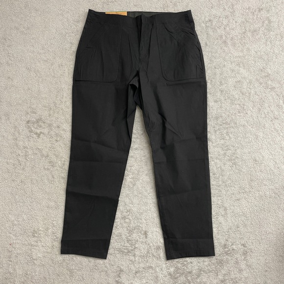 NEW Eddie Bauer Women's 12 Horizon Straight Ankle Pant  Black Side Pocket - Picture 4 of 12